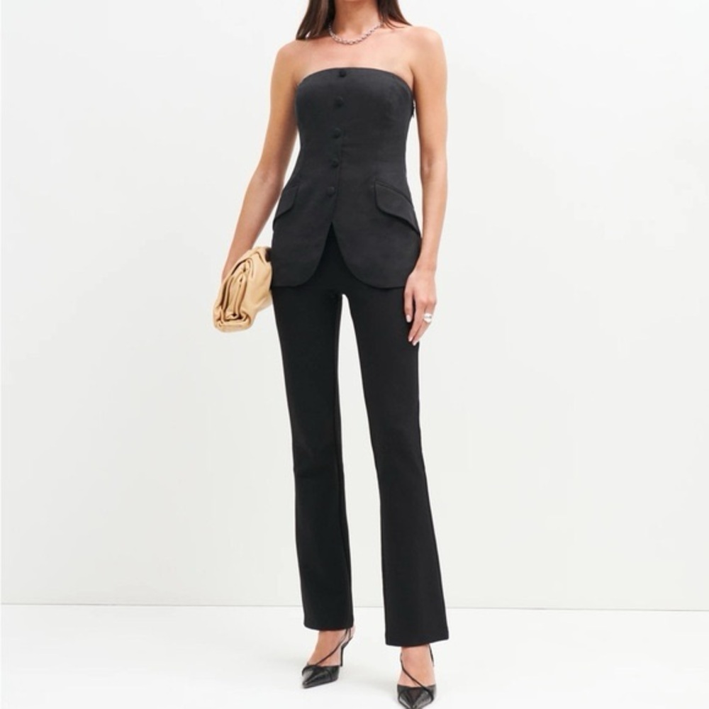 Reformation Tonya Top in Black Size 2 Strapless Tube Top vest top blazer - Picture 3 of 10